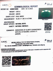 6.66/CT Natural Panna Stone with Govt. Lab Certificate (8991)